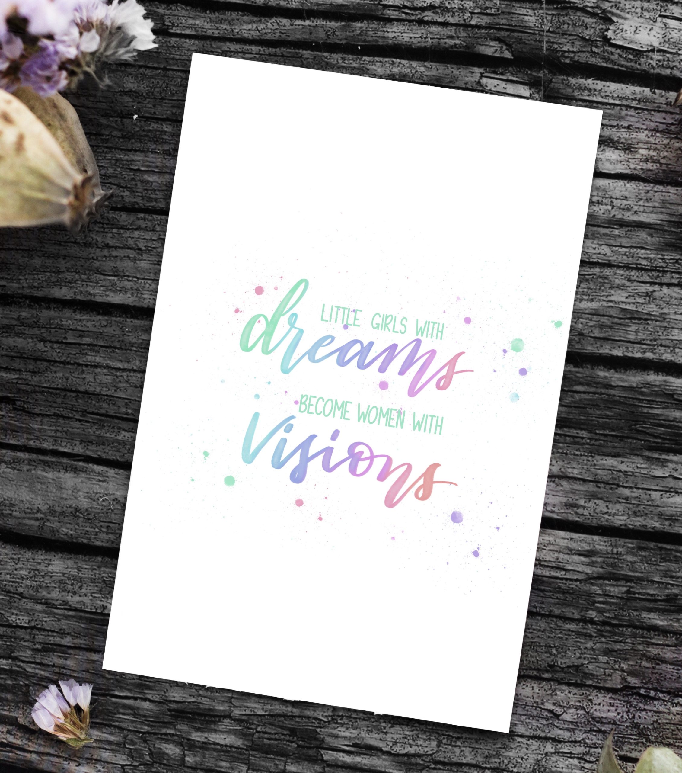 multicoloured watercolour modern calligraphy